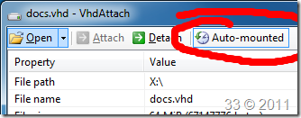 Create a permanently attached VHD with VhdAttach