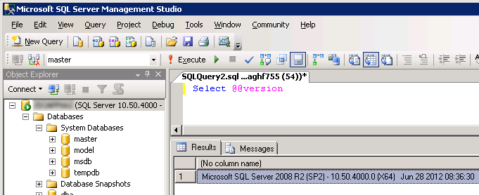 How to determine SQL Server version using a query