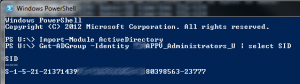 powershell get security group SID